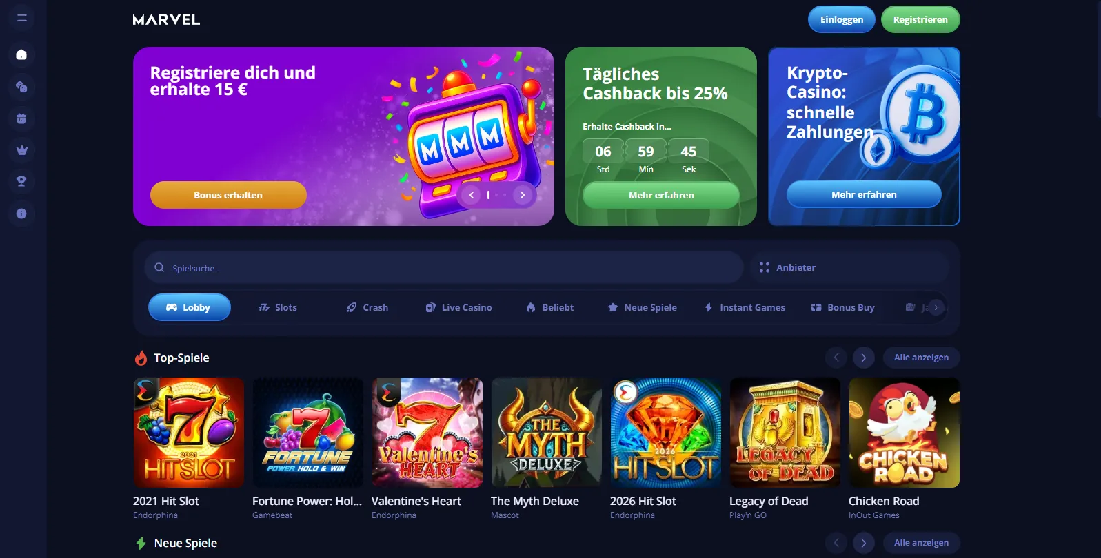 Überblick über den Marvel Casino Bonus