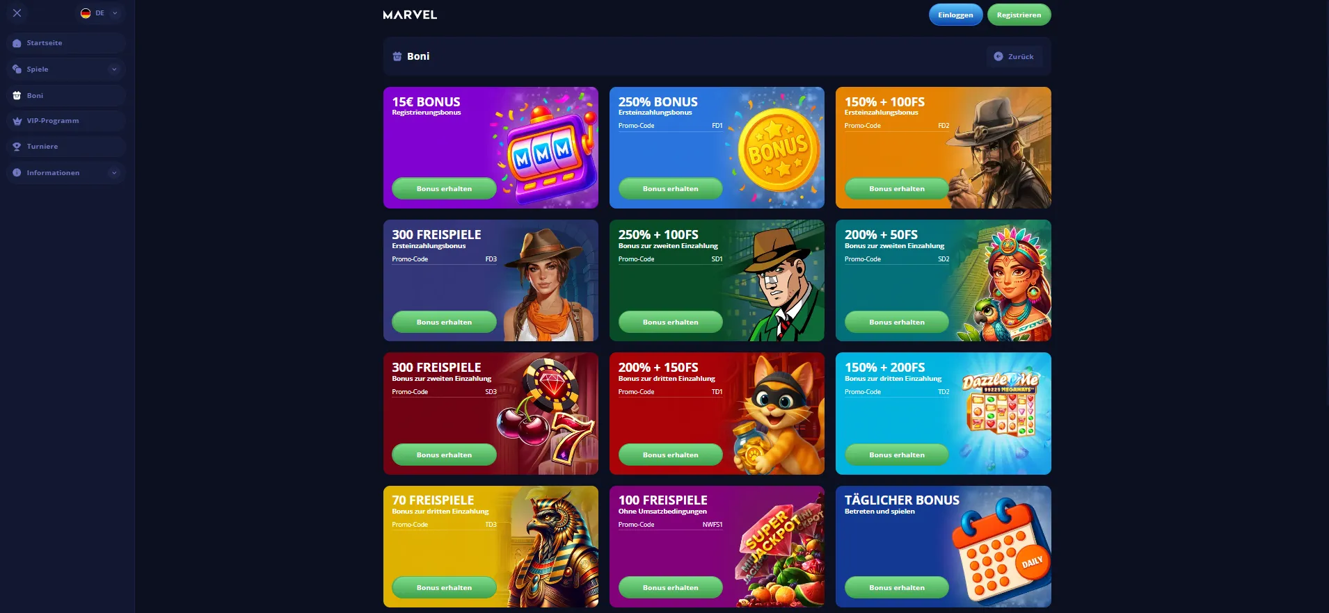 Unterschiede zwischen Anmeldung und Marvel Casino Login